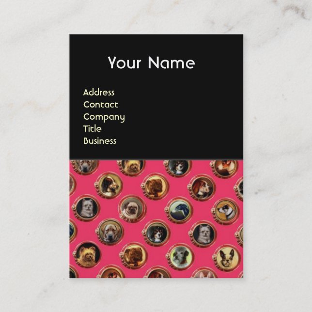 CARTE DE VISITE ENAMÉRIQUES VICTORIENNES /PORTRAITS DE CHIEN MINIA (Devant)