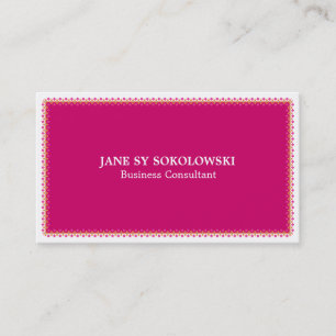 Carte de visite encadré rose simple