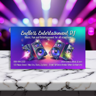 Carte De Visite Enceintes Sono Soirée Musique Deejay DJs Disc Jock