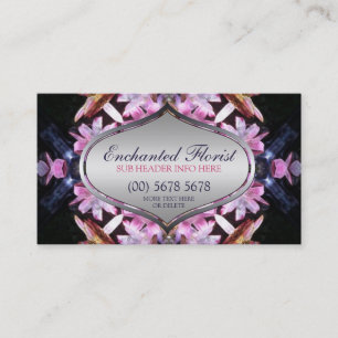 Carte de visite Enchanted Florist Rose+Bleu