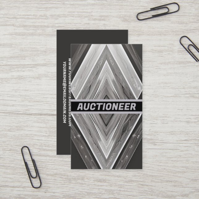 Carte De Visite Enchère Silver Brilliance (Devant/Arrière en situation)