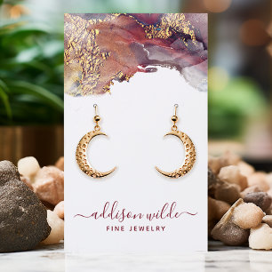 Carte De Visite Encre aquarelle liquide or violet pour présentoir 