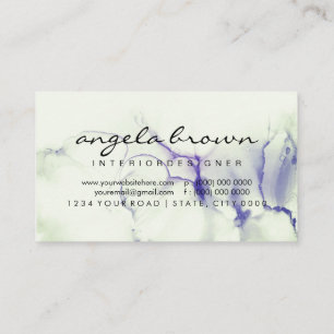 Carte De Visite Encre Ombre Violet Couleur Verte