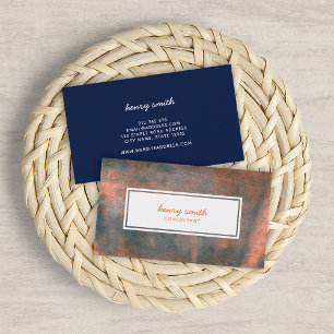 Carte De Visite Encre Roulée Orange et Bleue Tendance Moderne