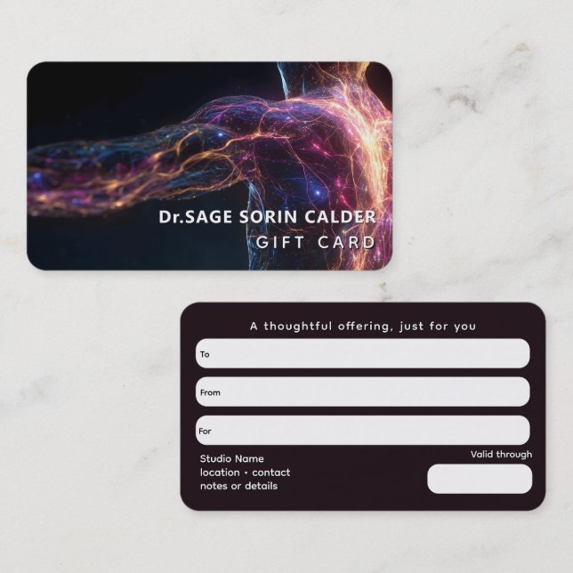 Carte De Visite Énergie Aura Courant Radiante (Devant / Derrière)