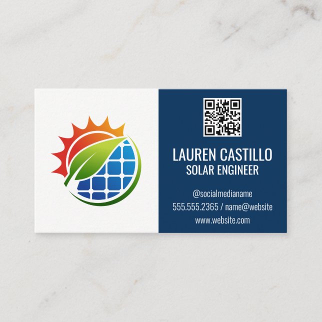 Carte De Visite Énergie écologique | Panneaux solaires énergie (Devant)