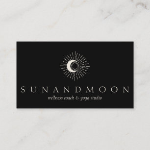 Carte De Visite Énergie noire Guérison Soleil Lune Spirituel
