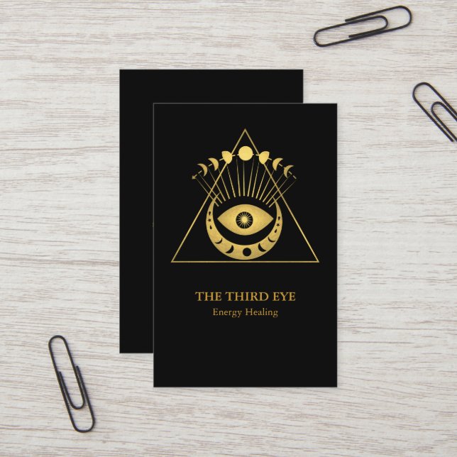 Carte De Visite Energie Spirituelle Heiler Reiki (Devant/Arrière en situation)