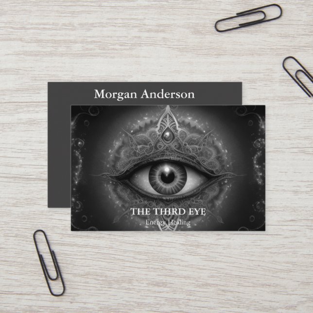 Carte De Visite Energie Spirituelle Heiler Reiki (Devant/Arrière en situation)