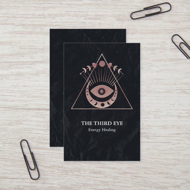 Carte De Visite Energie Spirituelle Heiler Reiki (Devant/Arrière en situation)