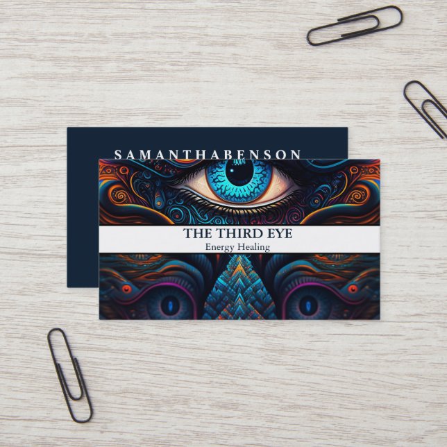 Carte De Visite Energie Spirituelle Heiler Reiki (Devant/Arrière en situation)