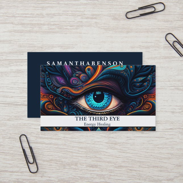 Carte De Visite Energie Spirituelle Heiler Reiki (Devant/Arrière en situation)