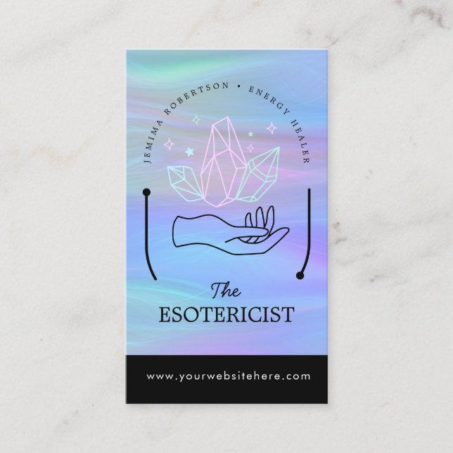 Carte De Visite Energy Healer, Reiki, Tarot, Esoteric Crystals Bus (Devant)