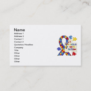 Carte De Visite Enfant avec le ruban de sensibilisation sur