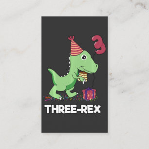 Carte De Visite Enfant de 3 ans Anniversaire Dinosaur Enfants de 3