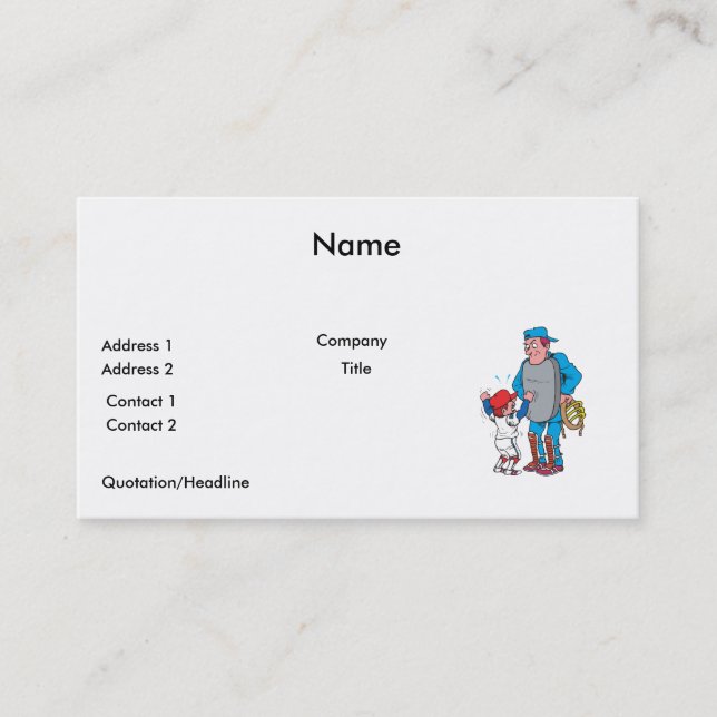 Carte De Visite enfant de baseball se disputant avec l'arbitre (Devant)