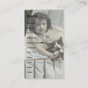 Carte De Visite Enfant Vintage et chat