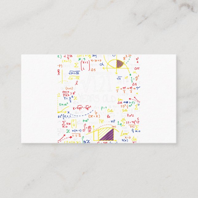 Carte De Visite Enfants 11e Anniversaire Racine Carré De 121 11 An (Devant)