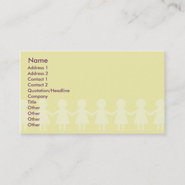 Carte De Visite Enfants - affaires (Devant)