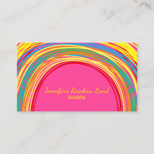 Carte De Visite Enfants dessinant un arc-en-ciel au crayon rose