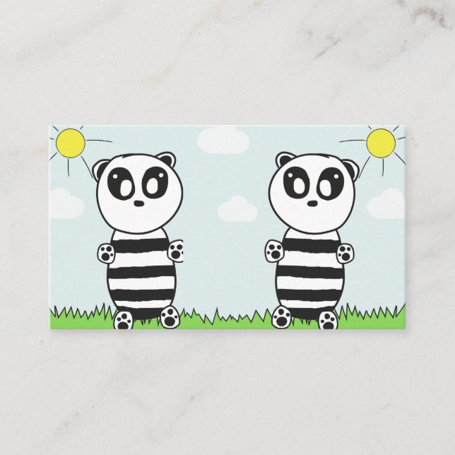Carte De Visite Enfants Panda  (Devant)