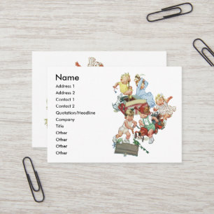 Carte De Visite Enfants vintages Jouer avec des camions de pompier