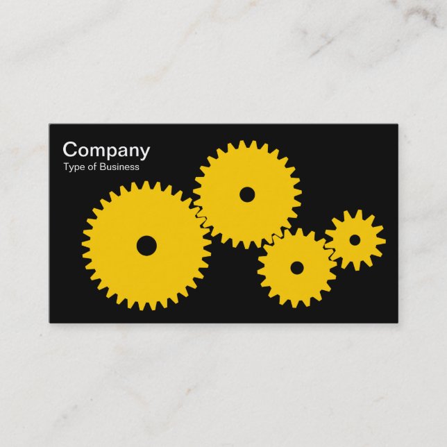 Carte De Visite Engrenages - orange sur noir (Devant)