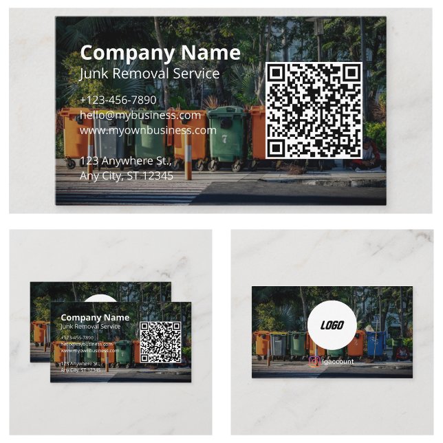 Carte De Visite Enlèvement Commercial de Déchets Moderne (Commercial Junk Removal Modern Business Card
)
