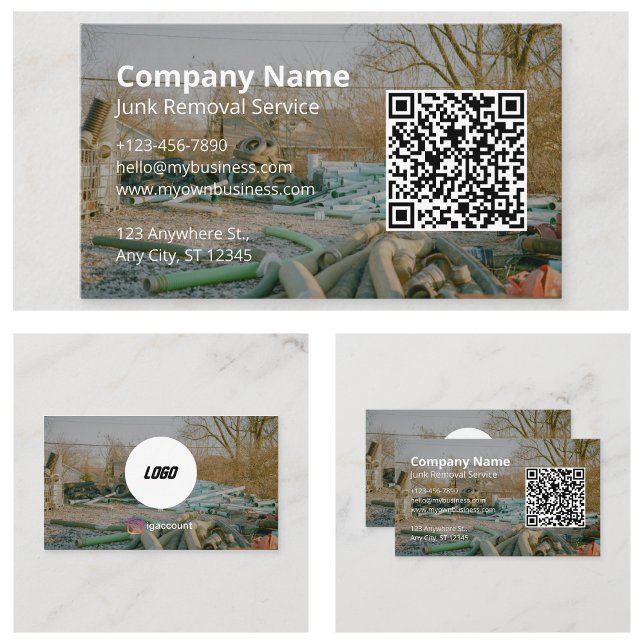 Carte De Visite Enlèvement de déchets impression (Junk Removal Impression Business Card
)
