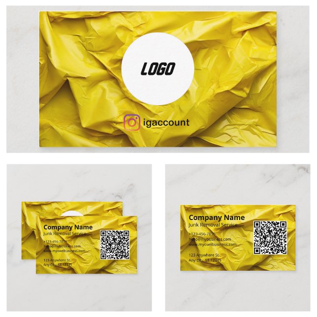 Carte De Visite Enlèvement de déchets jaunes (Yellow Junk Removal Business Card
)