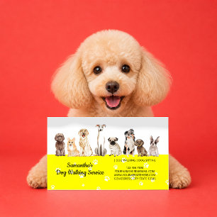 Carte De Visite Enlèvement des déchets de compagnie jaune Aquarell