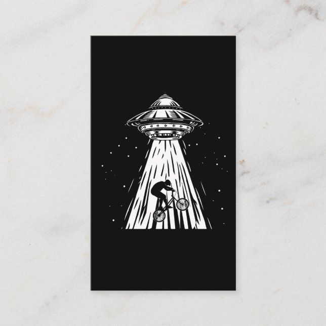 Carte De Visite Enlèvement d'un Alien Ufo Biker à vélo amusant (Devant)