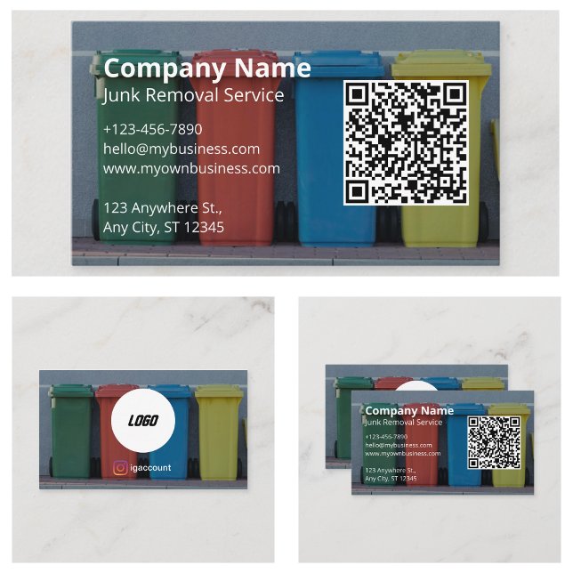Carte De Visite Enlèvement professionnel de déchets modernes  (Professional Modern Junk Removal Business Card
)