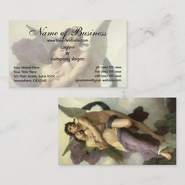 Carte De Visite Enlèvement (Ravissement) de Psyché par Bouguereau (Devant / Derrière)