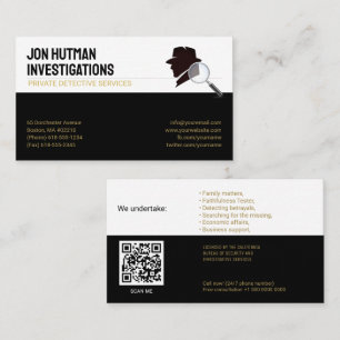 Carte De Visite Enquête privée Inspecteur professionnel