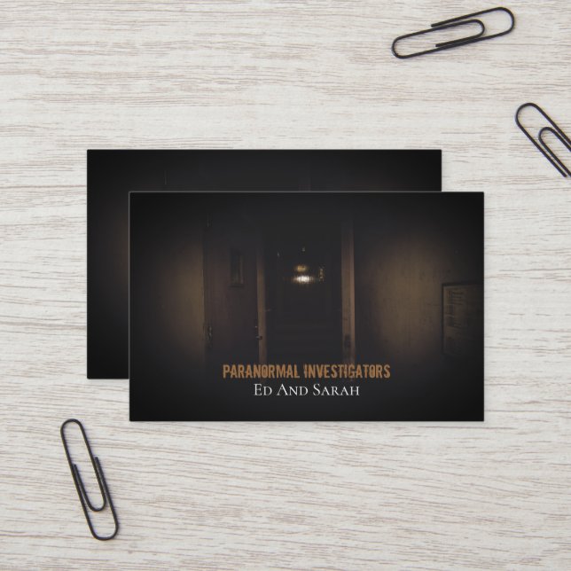 Carte De Visite Enquêteur Paranormal Haunum Asylum (Devant/Arrière en situation)