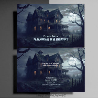 Carte De Visite Enquêteur paranormal Maison hantée étrange