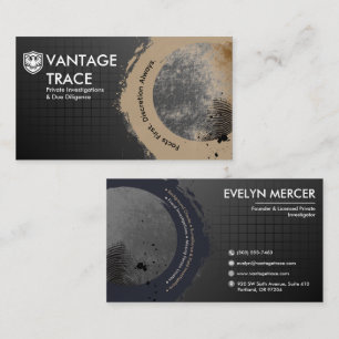 Carte De Visite Enquêteur privé empreinte digitale grunge