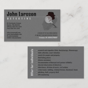 Carte De Visite Enquêteur privé   Inspecteur