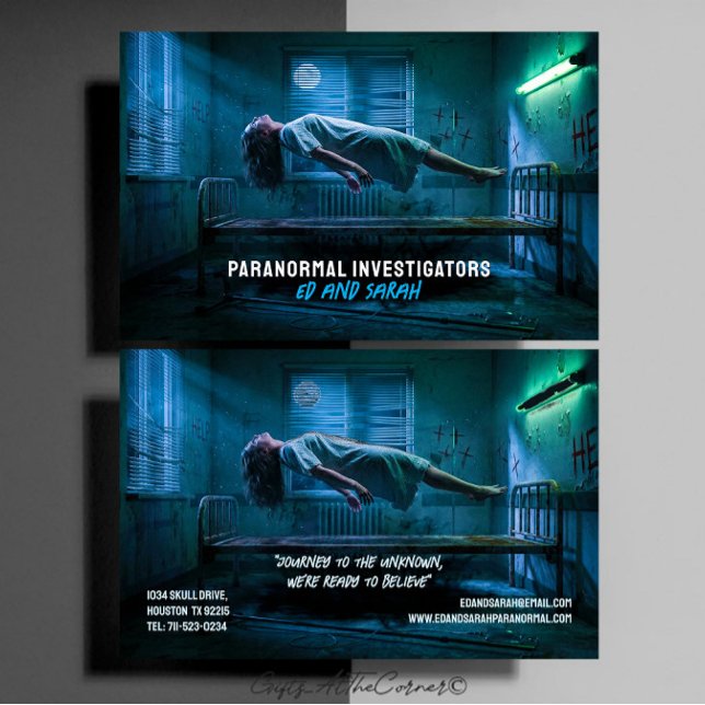 Carte De Visite Enquêteurs paranormaux étrange possession lévitati (Créateur téléchargé)