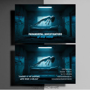 Carte De Visite Enquêteurs paranormaux Fantôme inquiétant lévitant