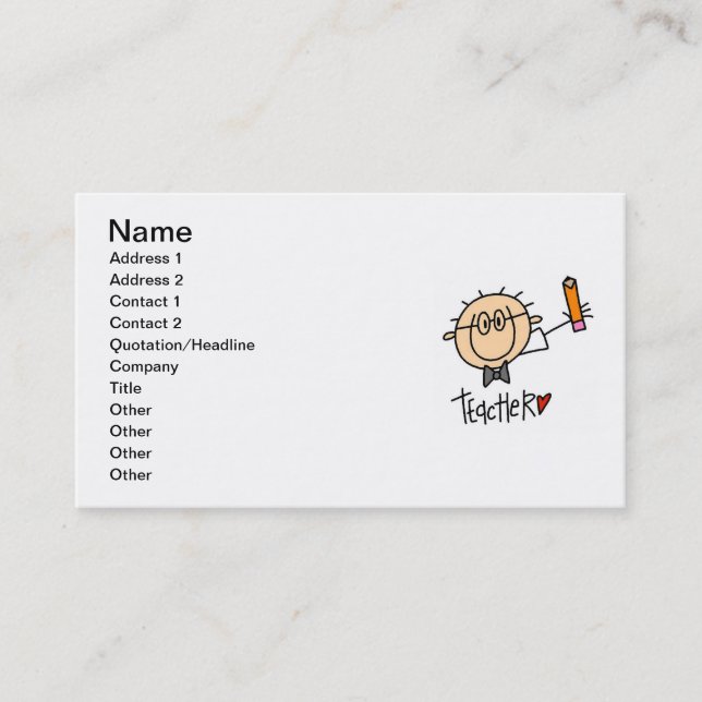 Carte De Visite Enseignant (Devant)