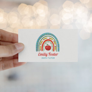 Carte De Visite Enseignant Boho coloré Rainbow Custom