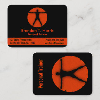 Carte De Visite Enseignant de fitness du corps Madness Orange et B