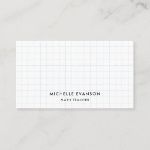 Carte De Visite Enseignant de Mathématiques Papier Millimétré Élég