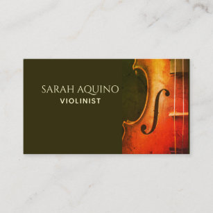Carte De Visite Enseignant de musique violoniste élégant