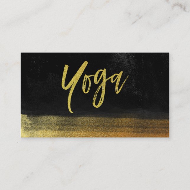 Carte De Visite *~* Enseignant de Yoga Gold & Black (Devant)