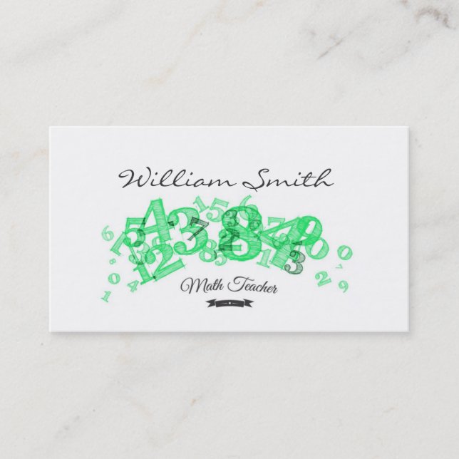 Carte de visite enseignant en mathématiques (Devant)