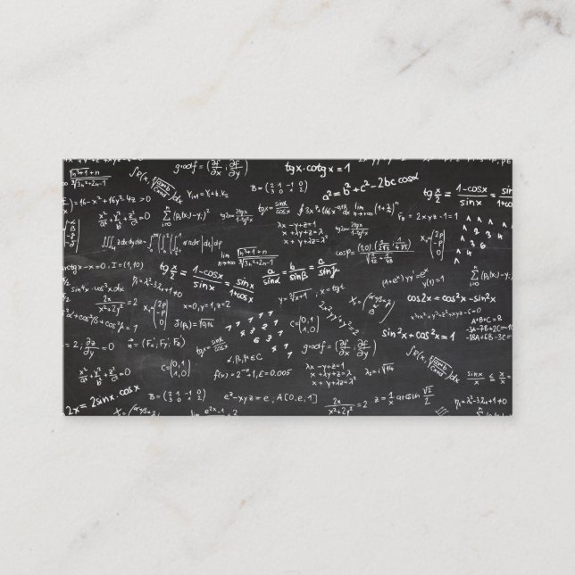 Carte De Visite Enseignant en sciences mathématiques Blackboard (Devant)