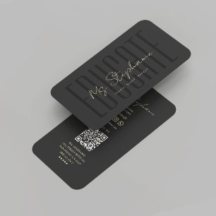 Carte De Visite Enseignant moderne Black Gold Professeur